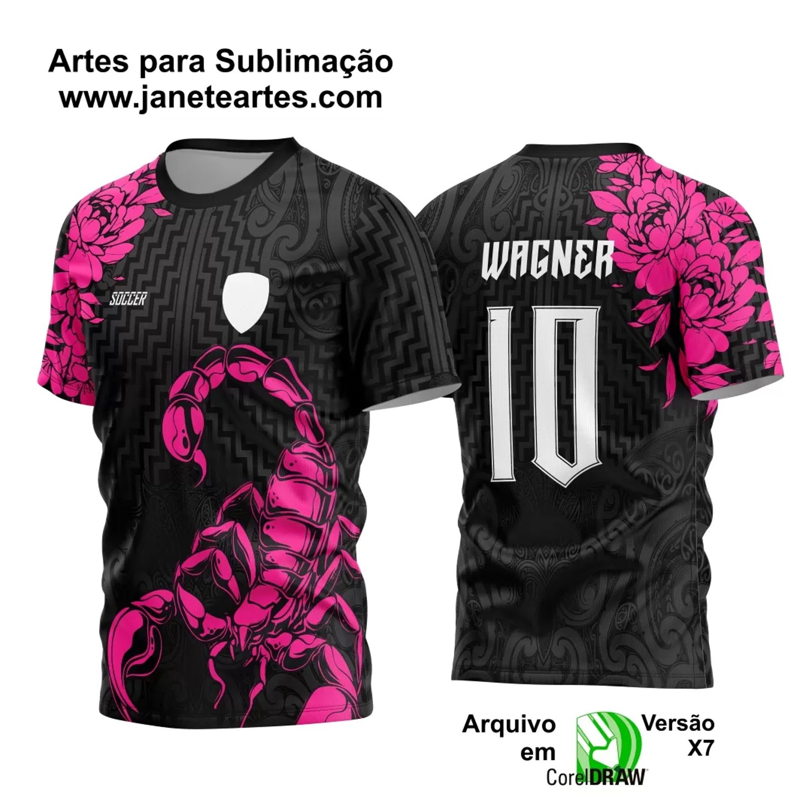 Arte Vetor Camisa de Interclasse Escorpião 2024 - 2025 - Janete Artes