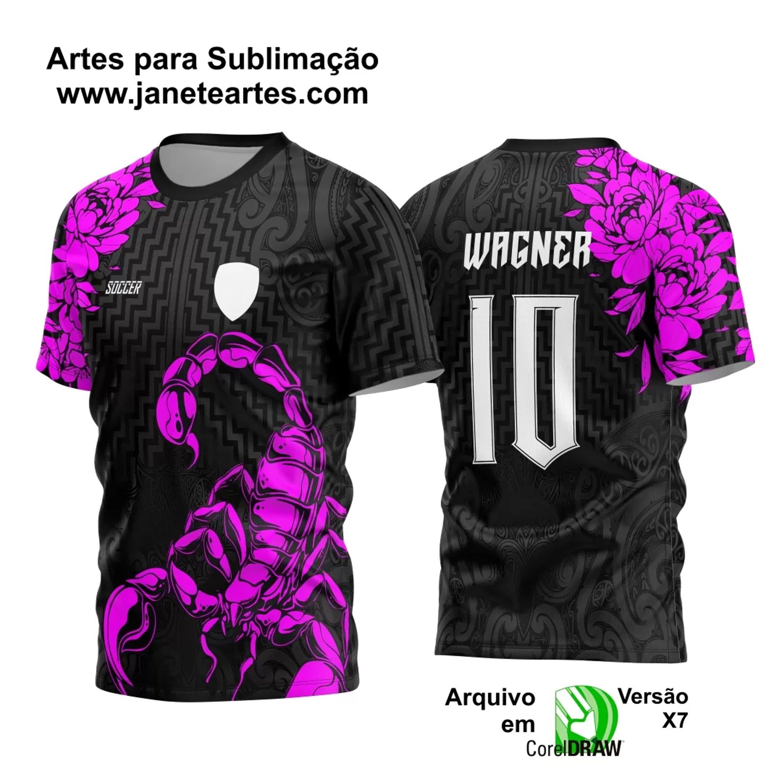 Arte Vetor Camisa de Interclasse Escorpião 2024 - 2025 - Janete Artes
