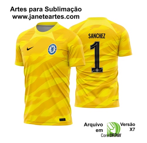 Arte Vetor Camisa Chelsea Goleiro 2023 - 2024 Arte Vetor Camisa Chelsea Goleiro 2023 - 2024
