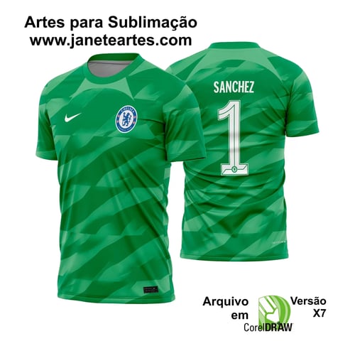 Arte Vetor Camisa Chelsea Goleiro 2023 - 2024 Arte Vetor Camisa Chelsea Goleiro 2023 - 2024