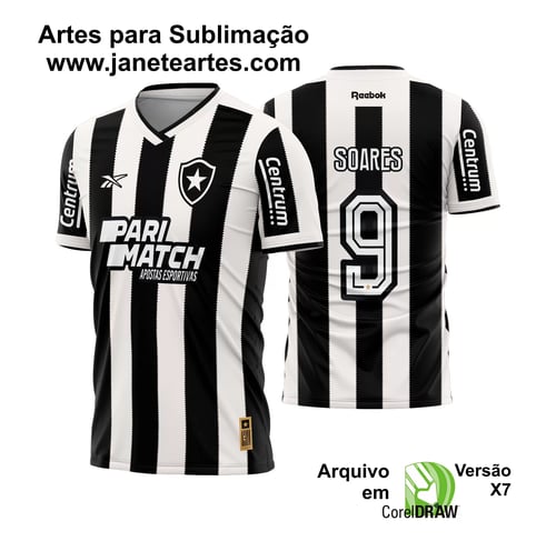 Arte Vetor Camisa Botafogo Titular 2024 - 2025 Arte Vetor Camisa Botafogo Titular 2024 - 2025