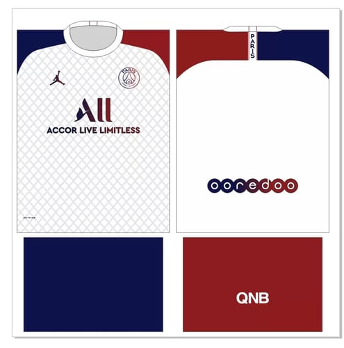 Arte Vetor Camisa Paris Saint-Germain PSG Conceito Duas Cores