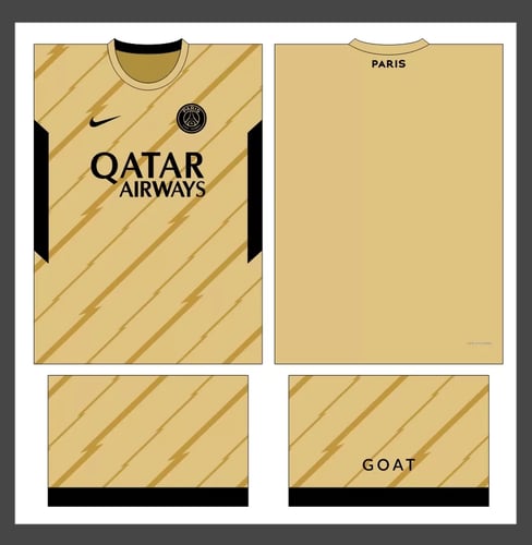 Arte Vetor Camisa Paris Saint-Germain PSG Conceito Golero Bege