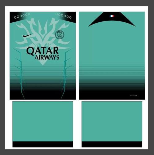 Arte Vetor Camisa Paris Saint-Germain PSG Conceito Verde Degrade