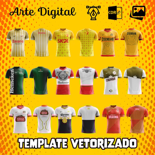 Arte Vetor Estampas Vetor Camisa Cerveja Estilo Times Futebol 2022