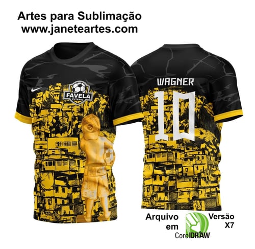 Arte Vetor Camisa Favela Menino com Bola