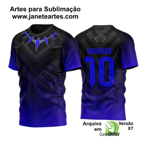 Arte Vetor Camisa InterClasse Pantera Negra Degrade Azul