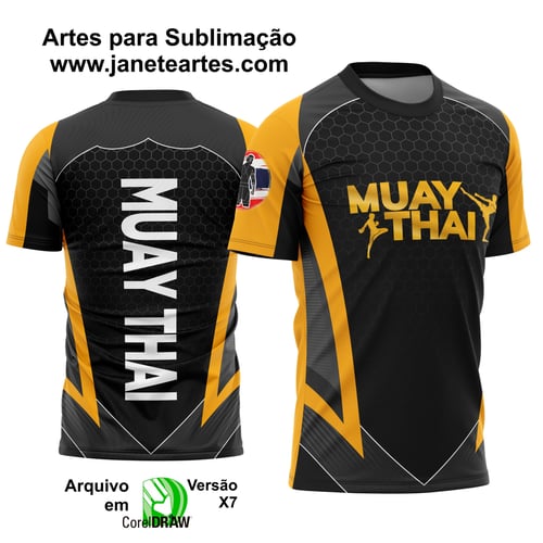 Arte Vetor Camisa Treinador Muay Thai Amarela