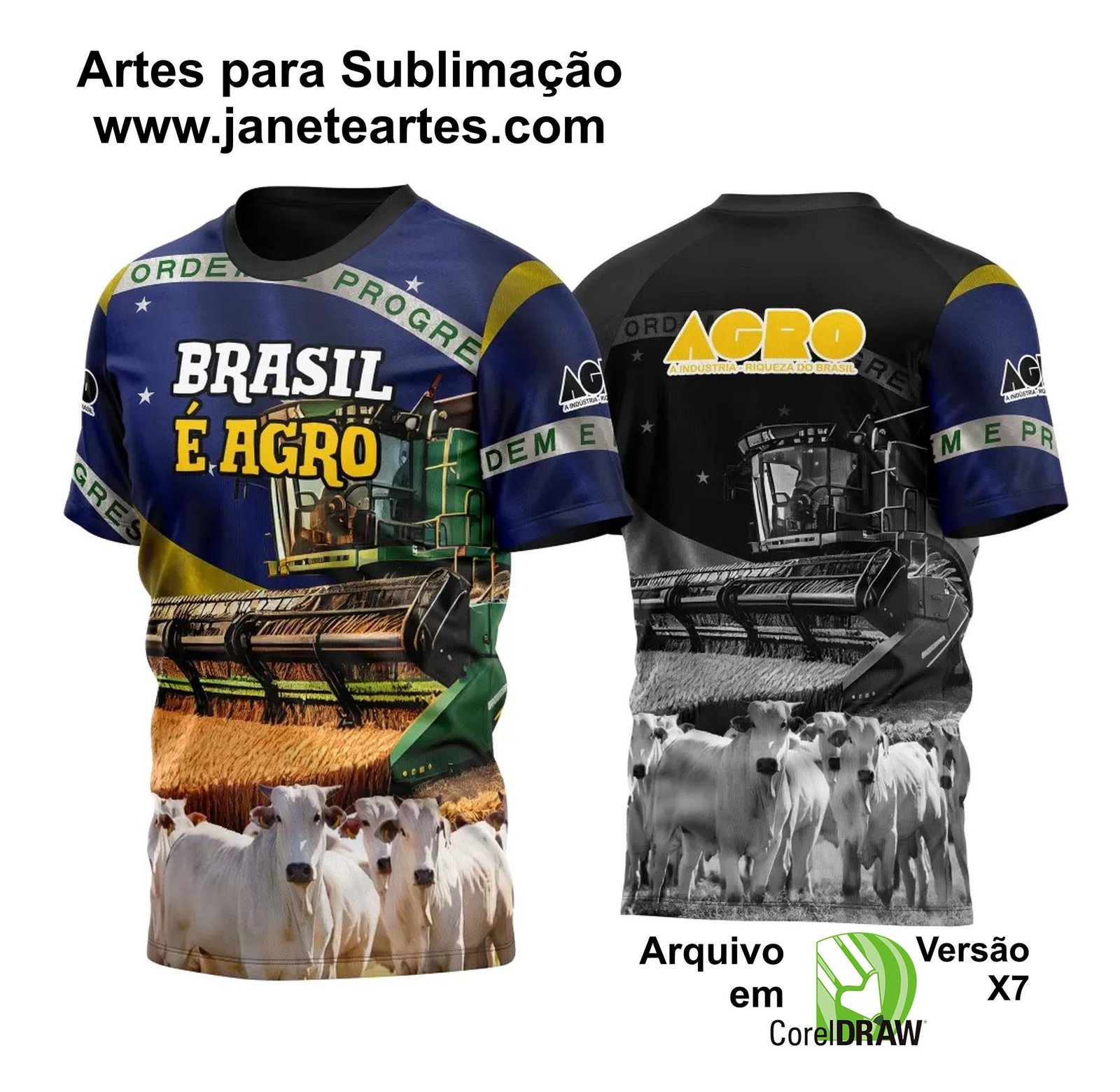 Arte Vetor Camisa AGRO Bandeira Colheita 2023