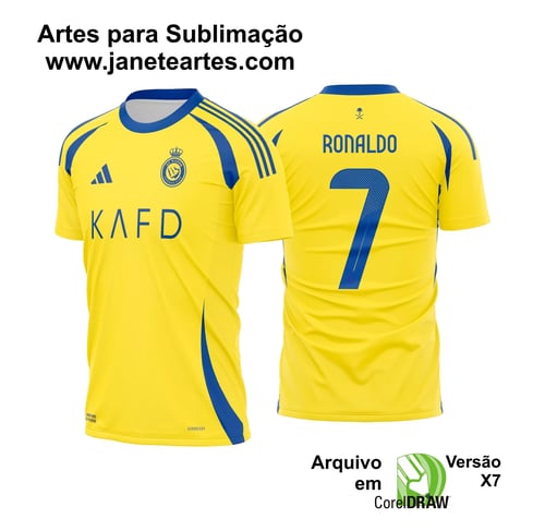 Arte Vetor Camisa Al-Nassr Titular 2023 - 2024 Arte Vetor Camisa Al-Nassr Titular 2023 - 2024