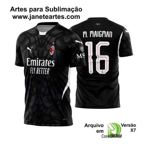 Arte Vetor Camisa AC Milan Goleiro I 2024 - 2025 Arte Vetor Camisa AC Milan Goleiro I 2024 - 2025
