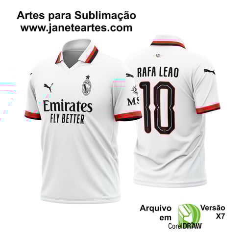 Arte Vetor Camisa AC Milan Reserva 2024 - 2025 Arte Vetor Camisa AC Milan Reserva 2024 - 2025