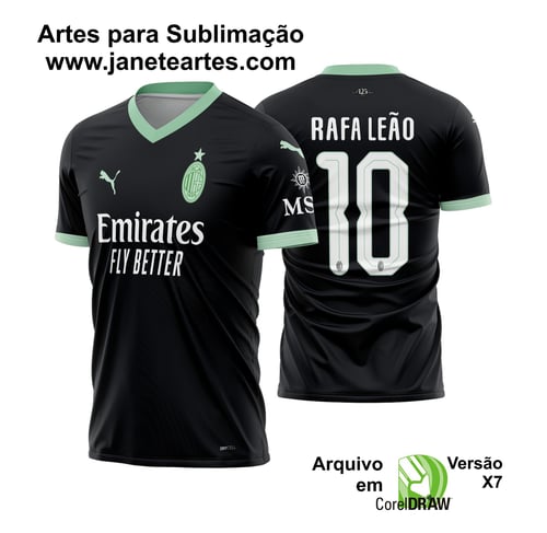 Arte Vetor Camisa AC Milan Terceira 2024 - 2025