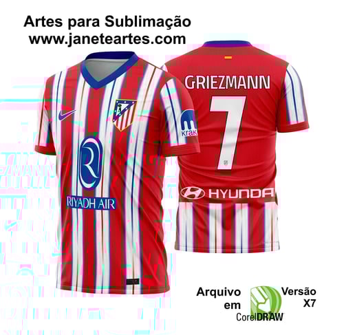 Arte Vetor Camisa Atletico de Madrid Titular 2024 - 2025