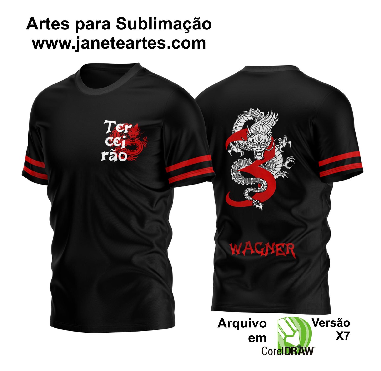 Arte Vetor Camisa Terceirão Vermelho Dragão 2023