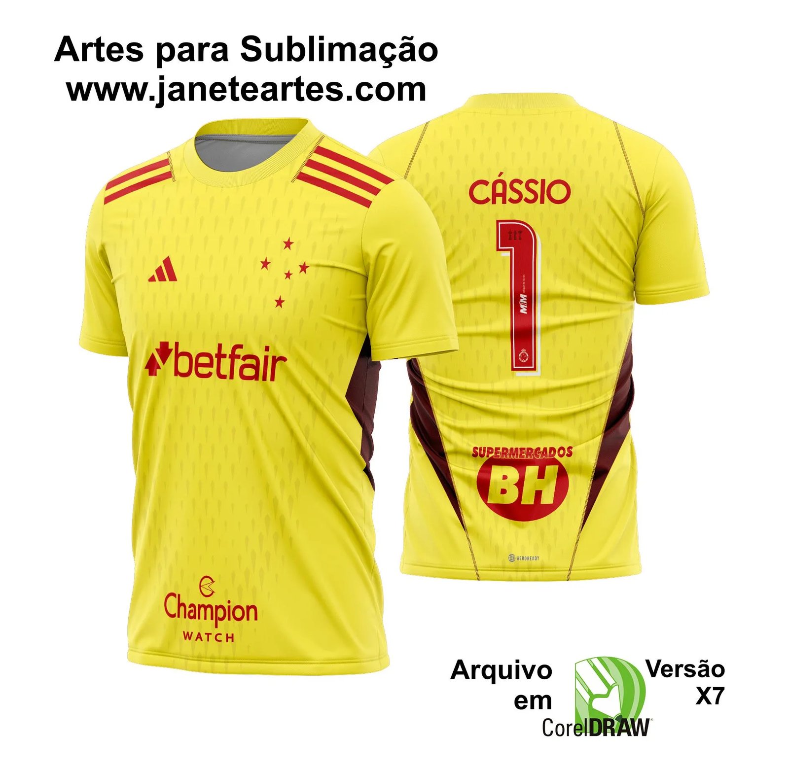 Arte Vetor Camisa do Cruzeiro Goleiro 2023 - 2024 - Janete Artes