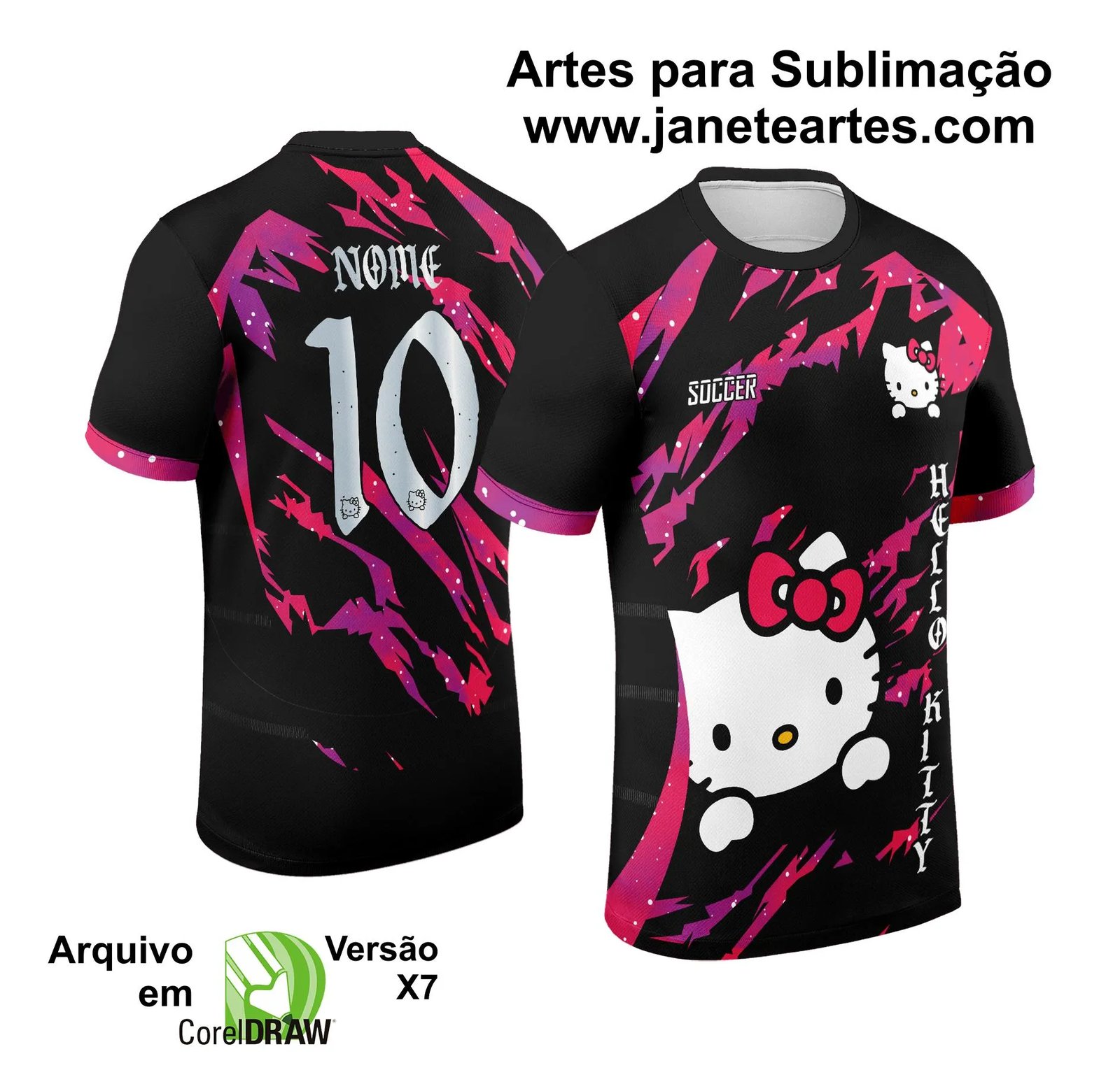 Arte Vetor Camisa de Interclasse Hello Kitty 2024 - 2025 - Janete Artes