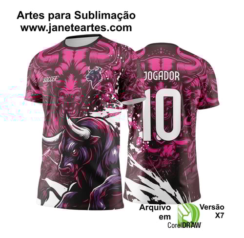  Arte Vetor Camisa Interclasse Touro Rosa - Jogos Internos 2024 - 2025
