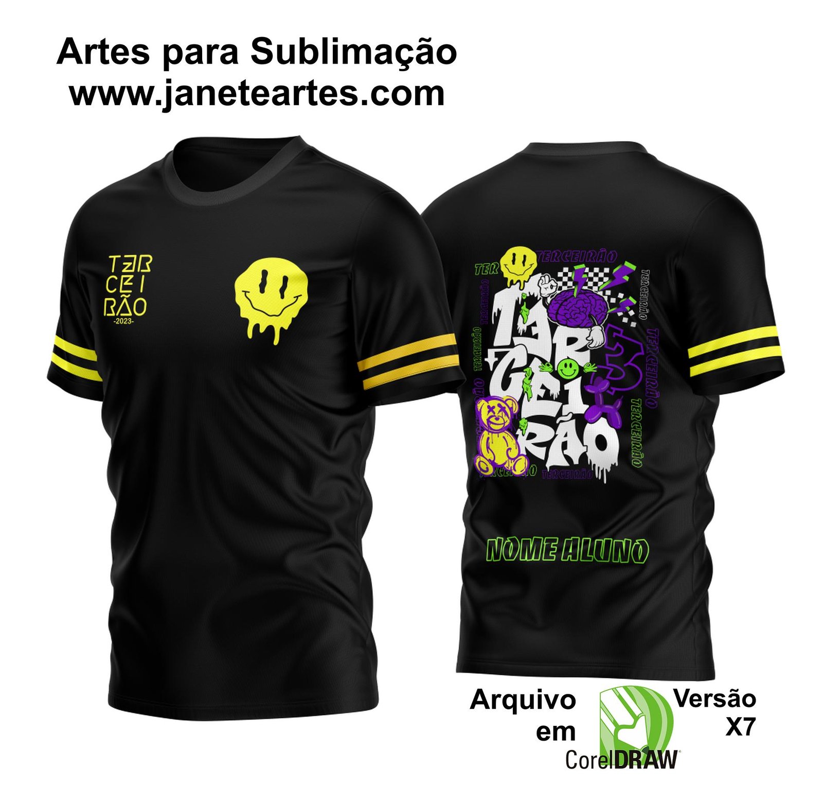 Arte Vetor Camisa Terceirão Urso Grafite Cachorro de Balão