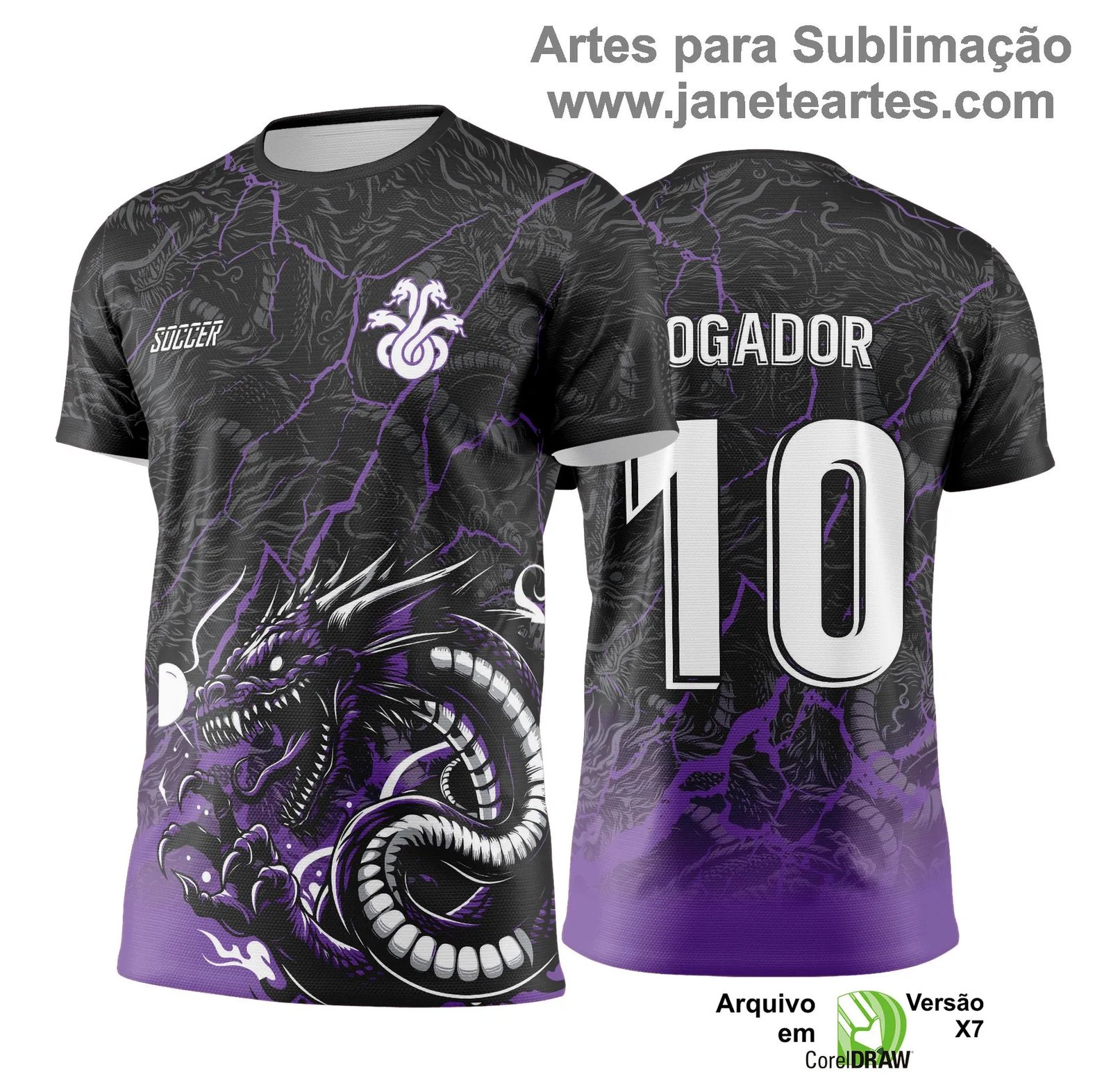 Arte Vetor Camisa de Interclasse Dragão Hidra - Jogos Internos 2024 - 2025