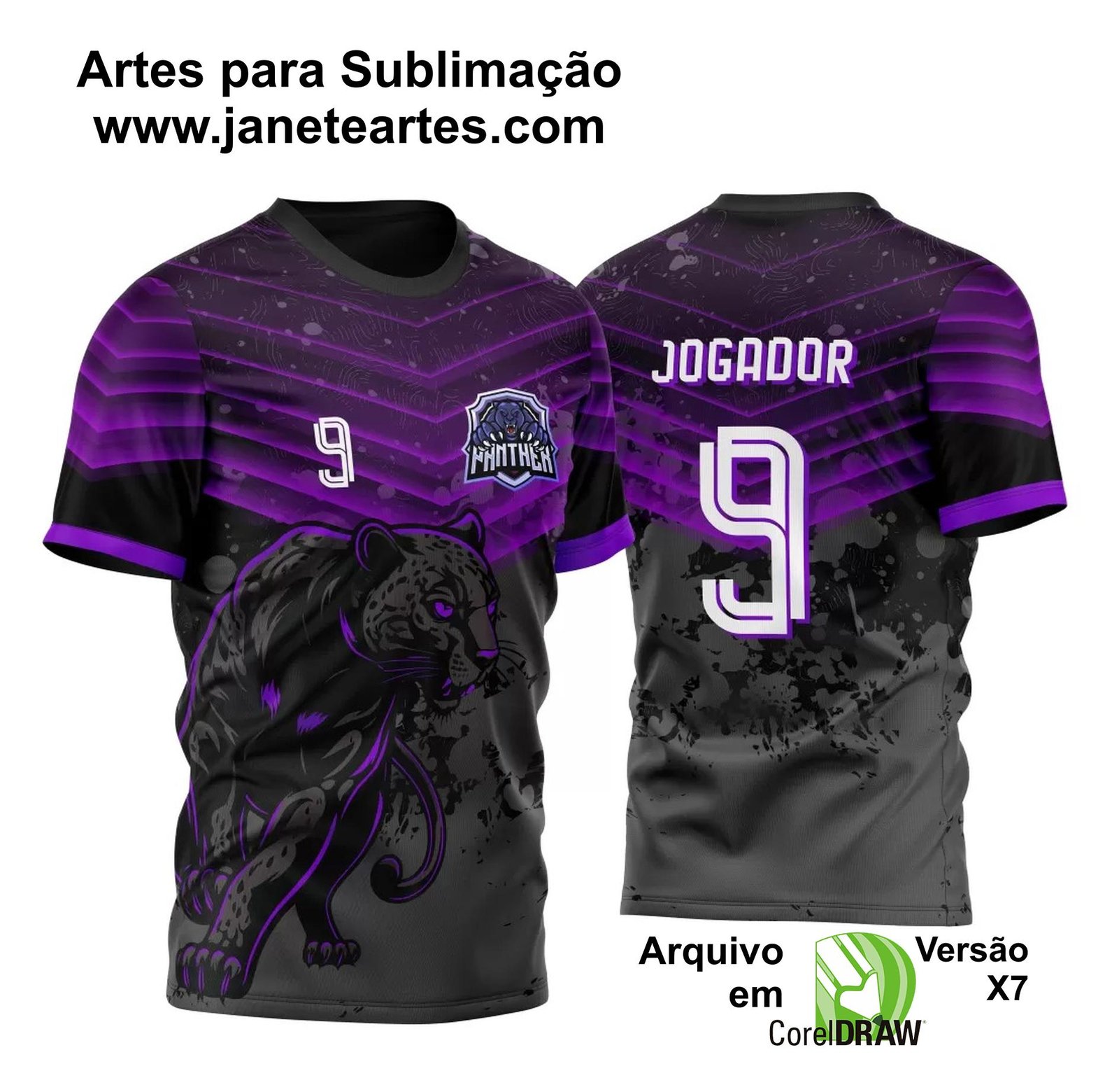 Arte Vetor Camisa Pantera Negra InterClasse 2023 Roxa