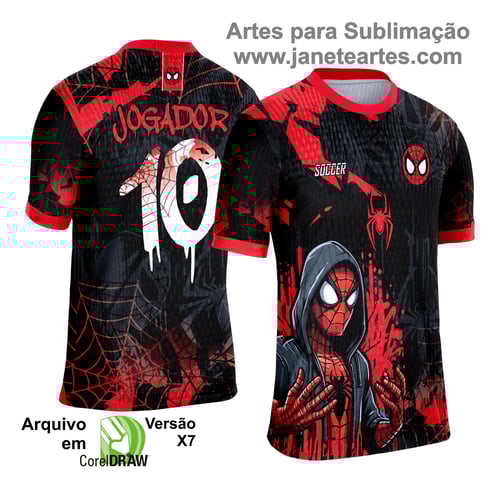 Arte Template Camisa Preta de Interclasse 2025 | Homem Aranha