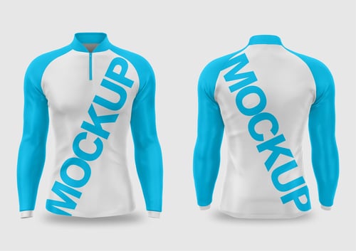 Arte Vetor Camisa Mockup Editavel CDR CorelDraw Pesca Manga Longa Raglan
