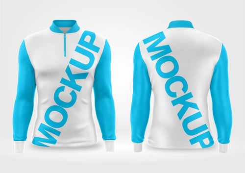 Arte Vetor Camisa Mockup Editavel CDR CorelDraw Pesca Manga Longa