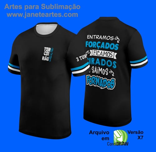 Camisa de Terceirão Personalizada, Camisa Exclusiva Terceirão, Uniforme Escolar Terceirão, Camiseta Criativa Terceirão 2025