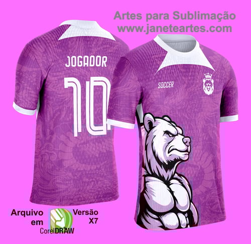 Arte Vetor Camisa de Interclasse Escolar 2025: URSO ROSA