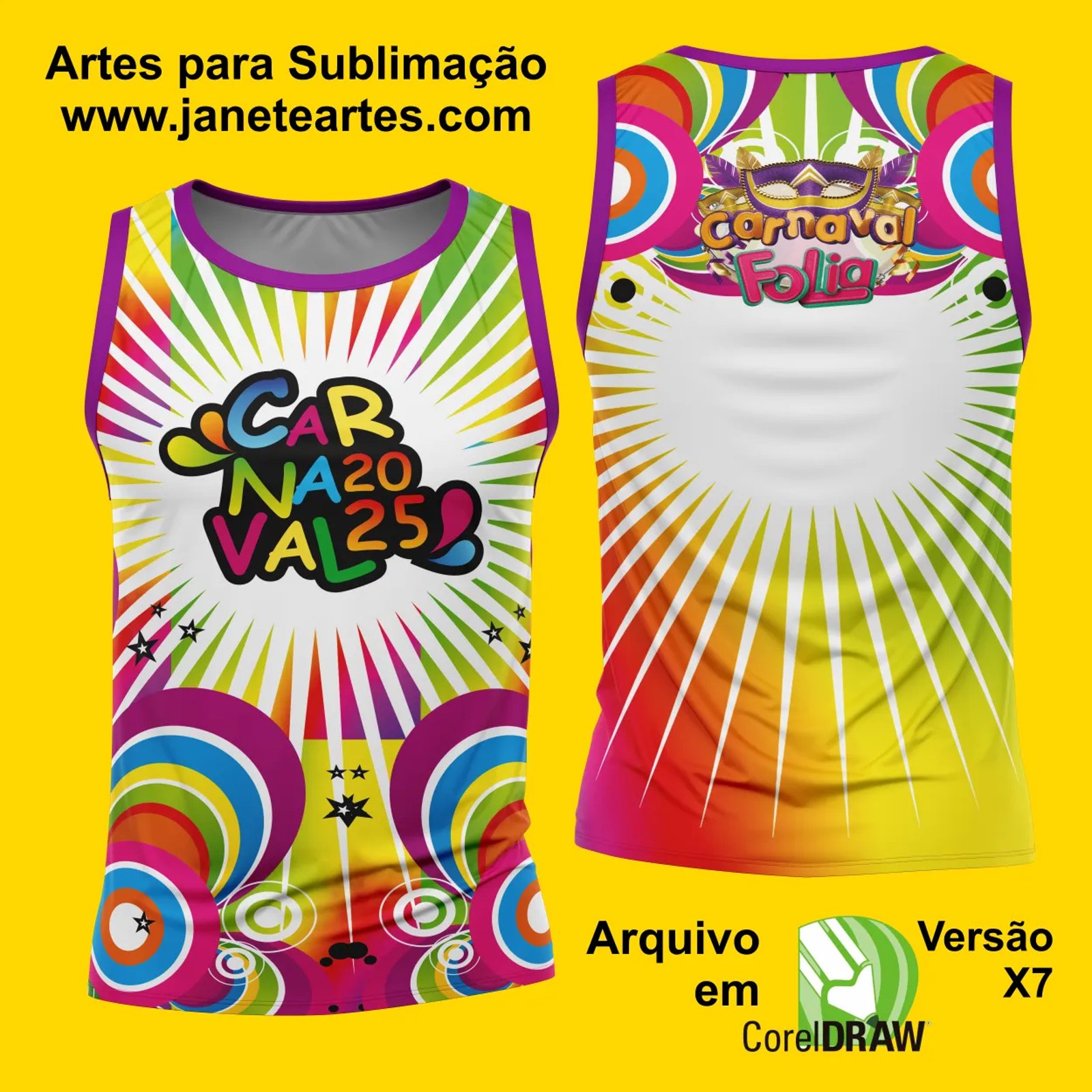 Arte Estampa Camisa Abadá de Carnaval 2026 - Modelo 23