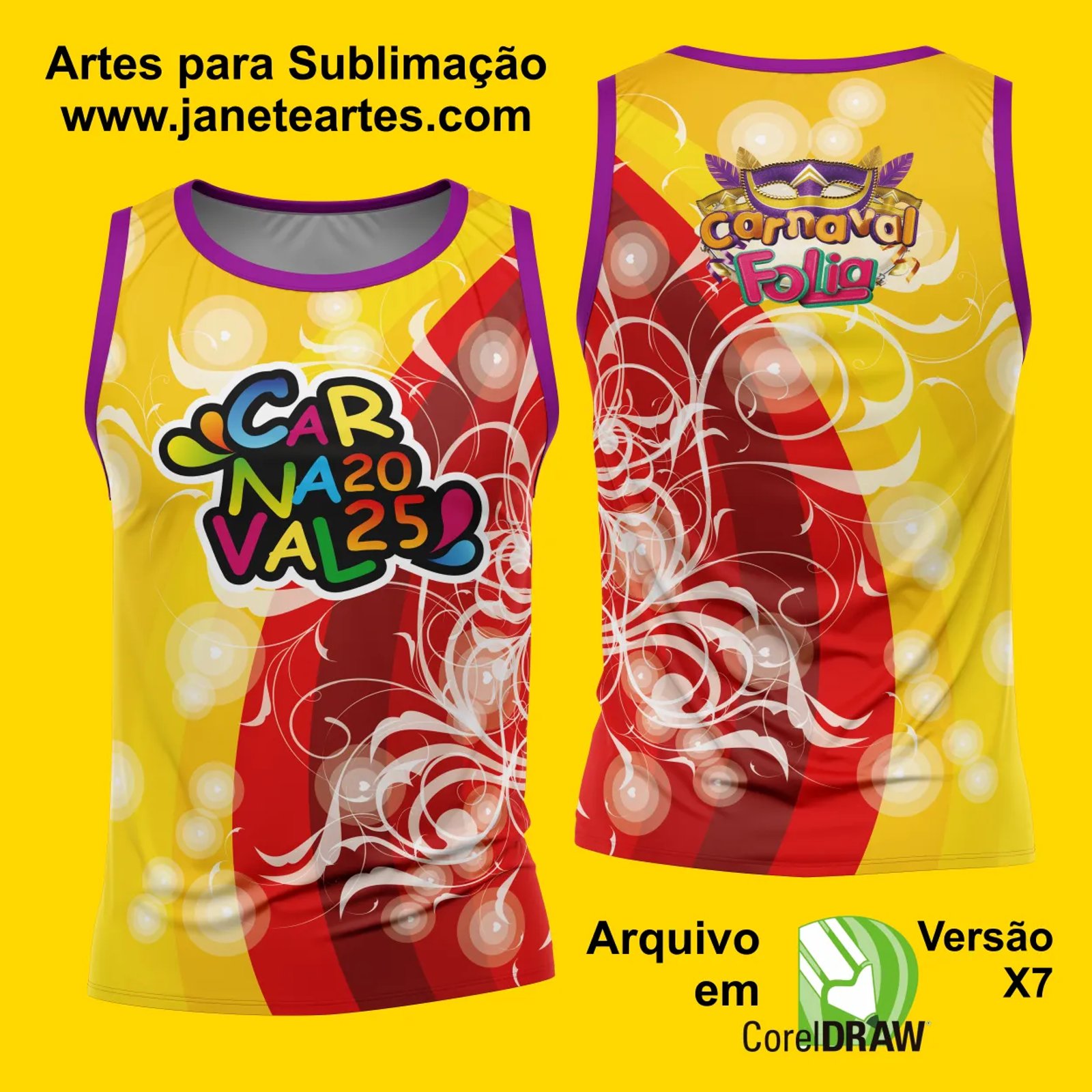 Arte Estampa Camisa Abadá de Carnaval 2026 - Modelo 23