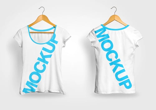 Arte Vetor Camisa Mockup Editavel CDR CorelDraw Feminina Gola Canoa II