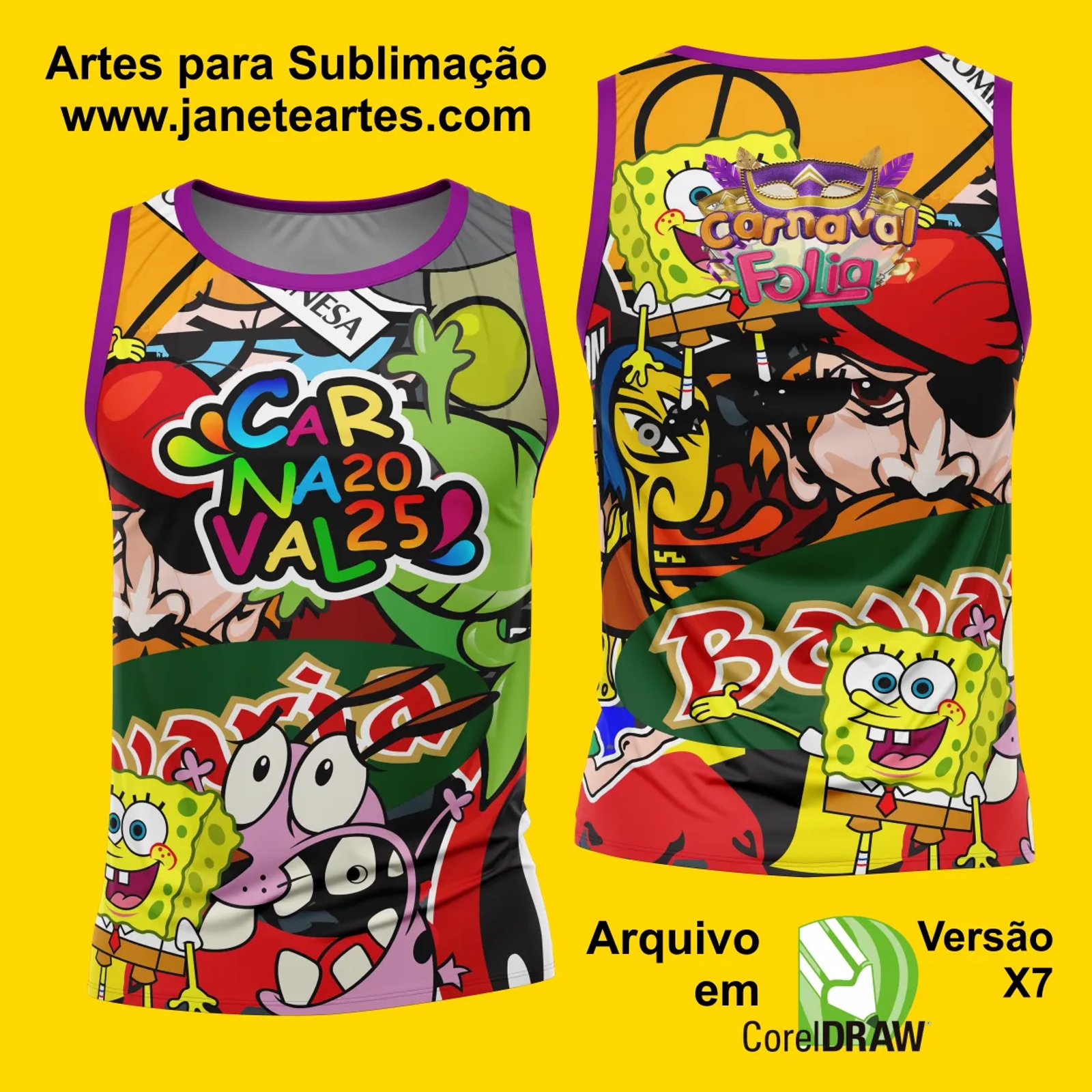 Arte Estampa Camisa Abadá de Carnaval 2026 - Modelo 23