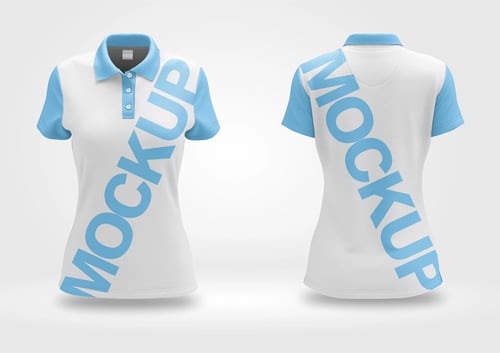 Arte Vetor Camisa Mockup Editavel CDR CorelDraw Gola Polo Feminina