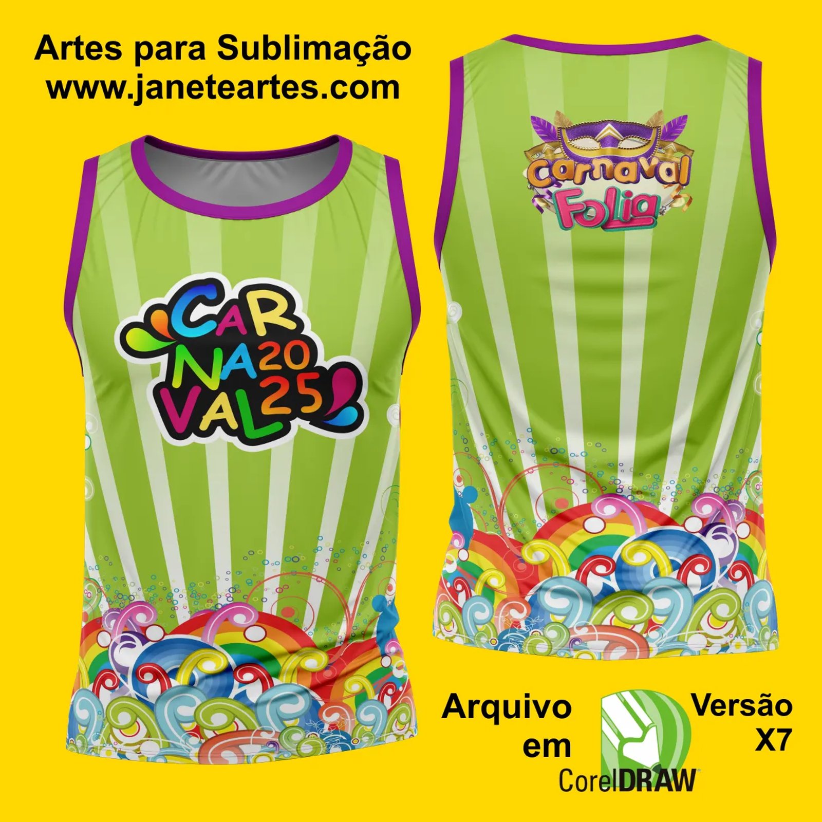 Arte Estampa Camisa Abadá de Carnaval 2026 - Modelo 23