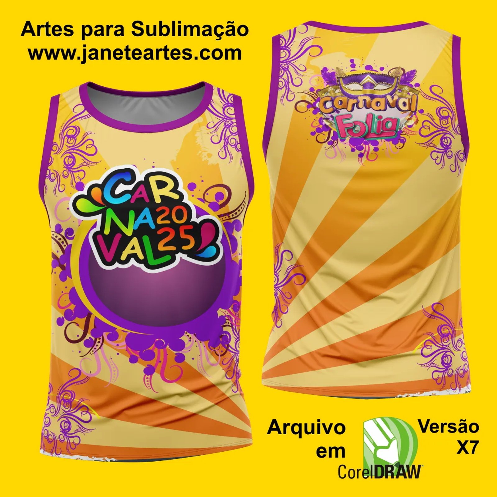 Arte Estampa Camisa Abadá de Carnaval 2026 - Modelo 23