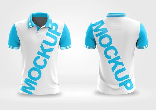 Arte Vetor Camisa Mockup Editavel CDR CorelDraw Masculina Gola Polo V