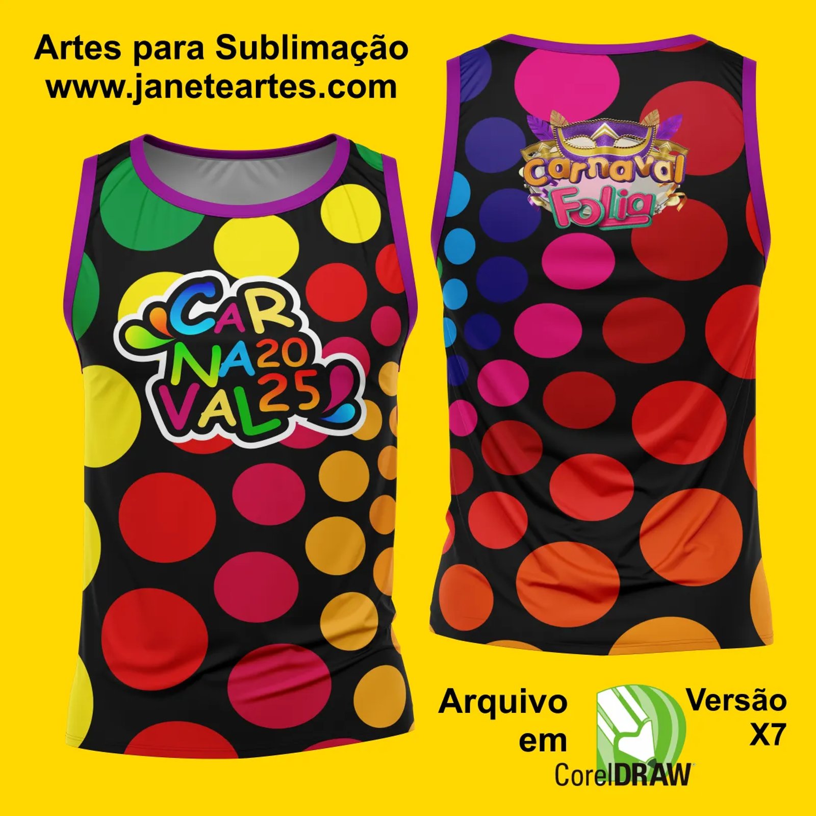 Arte Estampa Camisa Abadá de Carnaval 2026 - Modelo 23