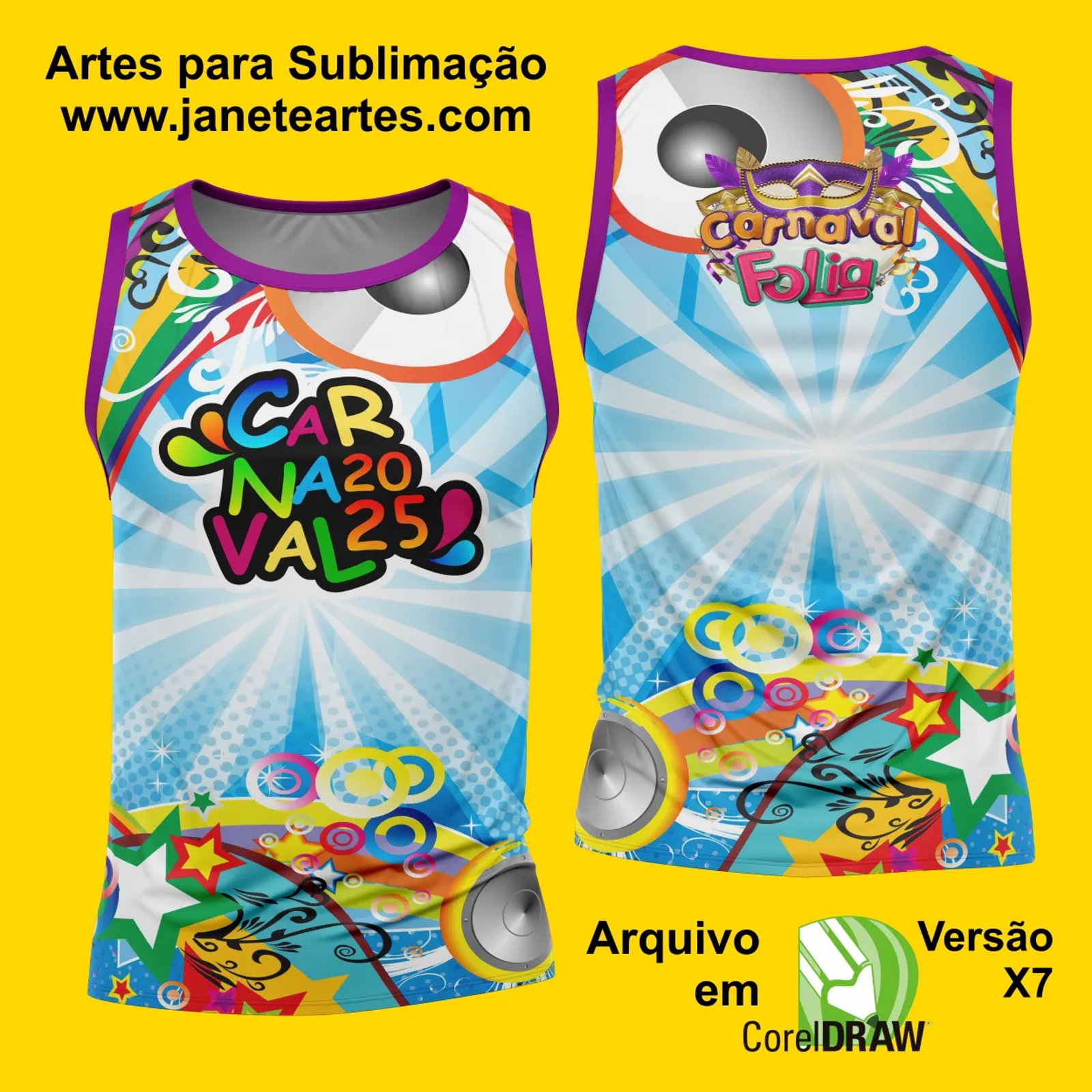 Arte Estampa Camisa Abadá de Carnaval 2026 - Modelo 23