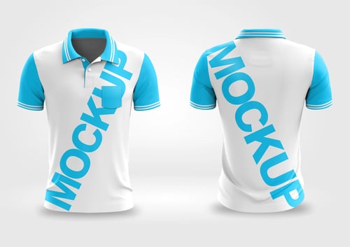 Arte Vetor Camisa Mockup Editavel CDR CorelDraw Masculina Gola Polo Botão
