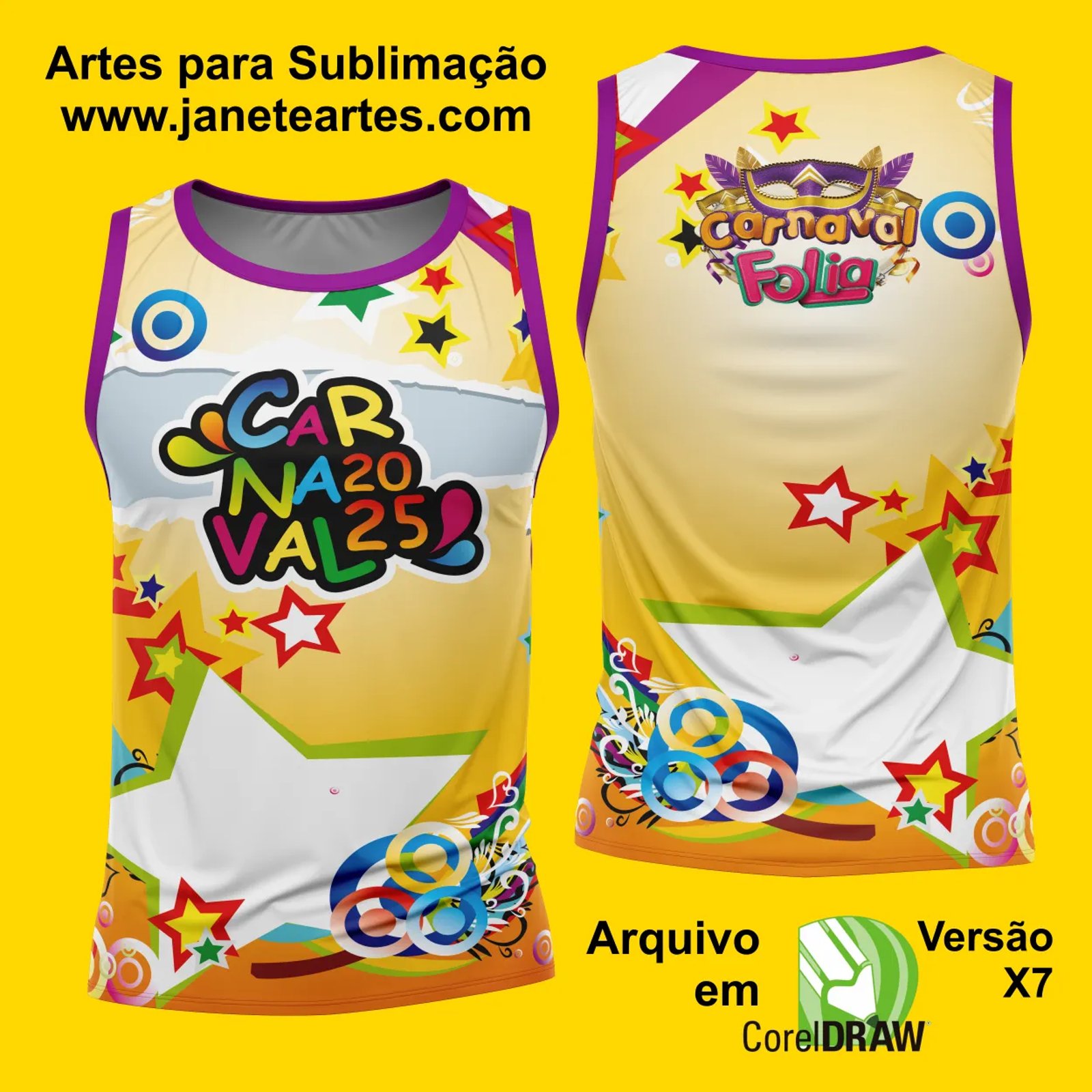 Arte Estampa Camisa Abadá de Carnaval 2026 - Modelo 23
