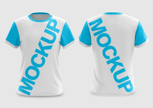 Arte Vetor Camisa Mockup Editavel CDR CorelDraw Masculina Gola Redonda II 
