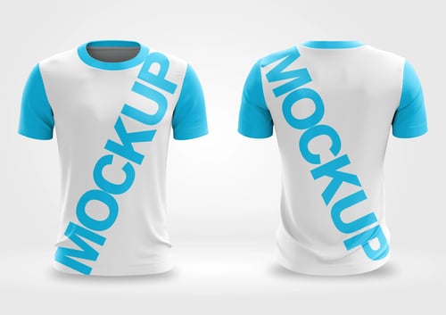 Arte Vetor Camisa Mockup Editavel CDR CorelDraw Masculina Gola Redonda I