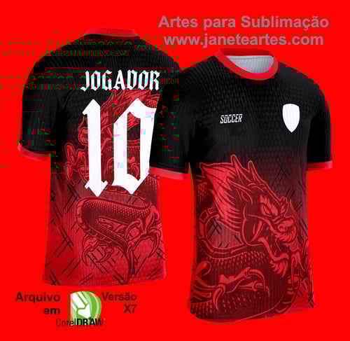 Arte Vetor Camisa de Interclasse Escolar 2025: DRAGÃO VERMELHO