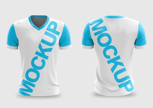 Arte Vetor Camisa Mockup Editavel CDR CorelDraw Camisa Masculina Gola V I