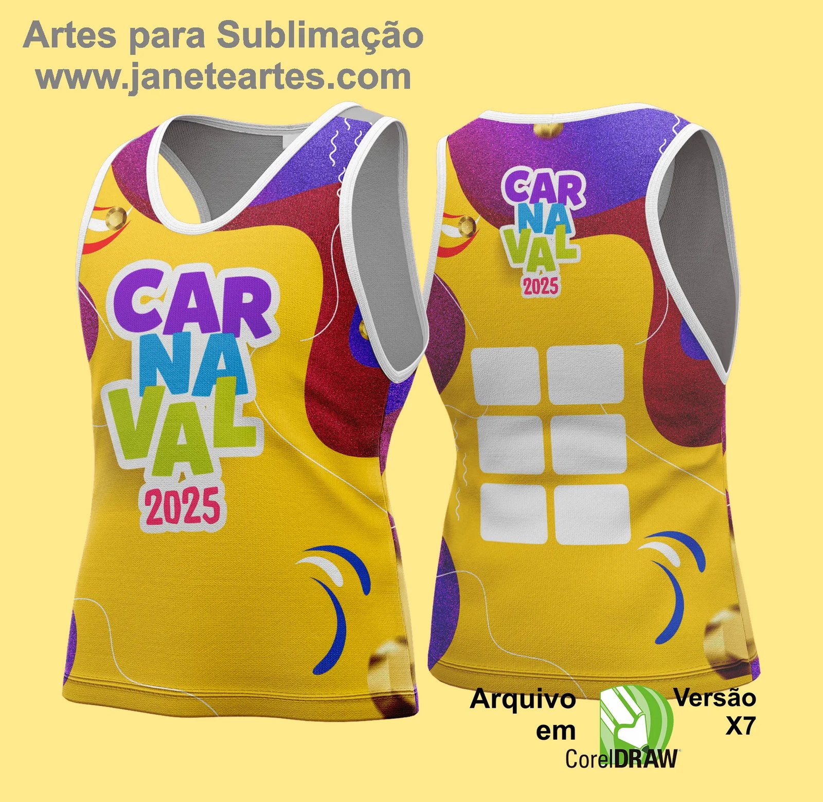 Arte Vetor Camisa Abadá de Carnaval 2026 - Modelo 104