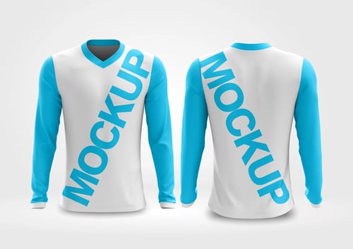 Arte Vetor Camisa Mockup Editavel CDR CorelDraw Camisa Masculina Manga Longa V