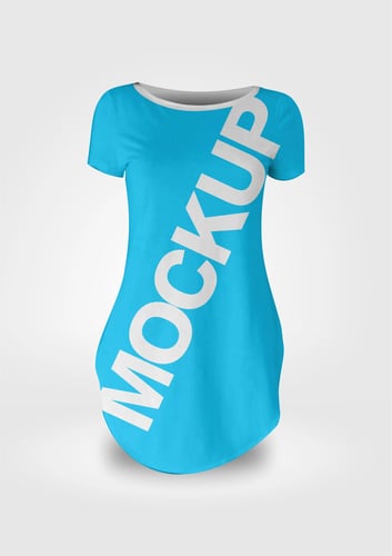 Arte Vetor Camisa Mockup Editavel CDR CorelDraw Camisa Vestido Longline 