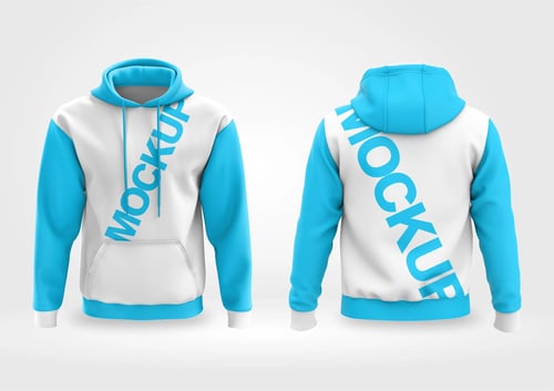 Arte Vetor Camisa Mockup Editavel CDR CorelDraw Moletom com Capuz e Bolso